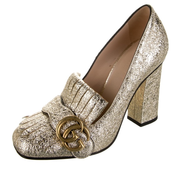 Gucci Shoes - Gucci GG Logo Leather Loafer Pumps